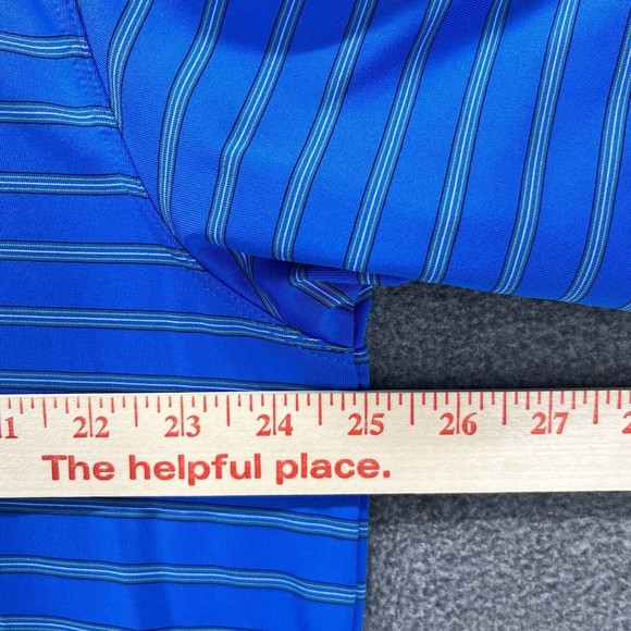 Nike Polo‎ Shirt Mens Size XL stripes Blue Golf Fit Dry short Sleeve henley - Picture 11 of 12
